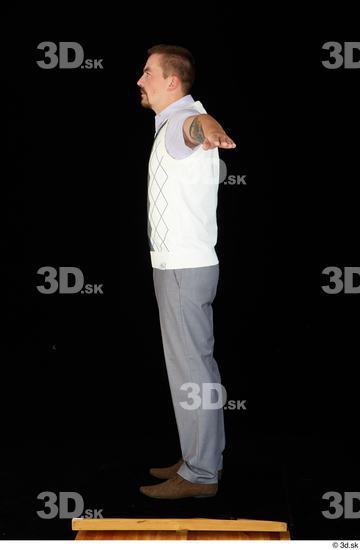 Whole Body Man Shoes Shirt Trousers Vest Average Standing Studio photo references