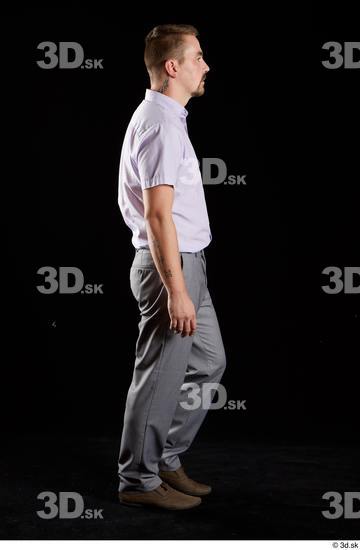 Whole Body Man White Shoes Shirt Trousers Average Walking Studio photo references