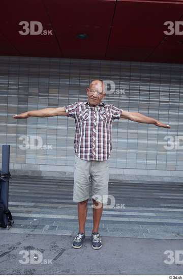 Whole Body Man T poses White Casual Slim Standing Street photo references