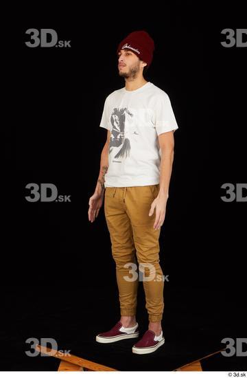 Whole Body Man Caps & Hats Shirt Trousers Slim Standing Studio photo references