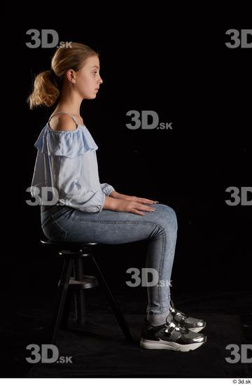 Woman White Slim Female Studio Poses