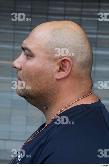 Head Man White Casual Overweight Bald Street photo references