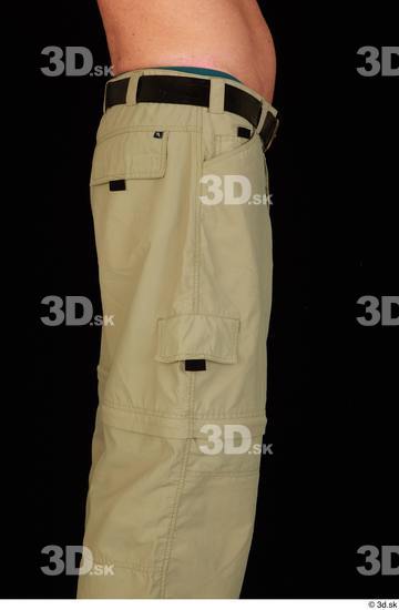 Thigh Man White Casual Belt Trousers Average Studio photo references