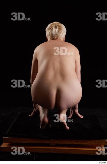 Whole Body Woman White Nude Chubby Kneeling Studio photo references