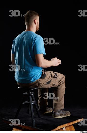 Whole Body Man White Shoes Shirt Trousers Average Sitting Studio photo references