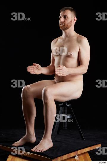 Whole Body Man White Nude Average Sitting Studio photo references