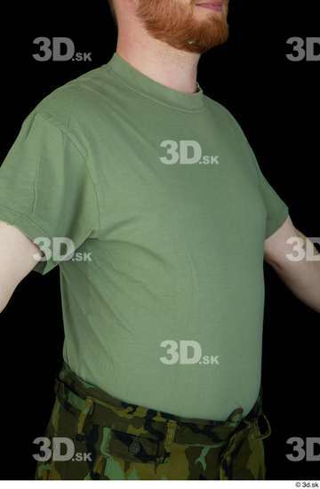 Upper Body Man White Army Shirt Average Studio photo references