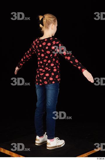 Whole Body Woman Shirt Jeans Slim Standing Studio photo references