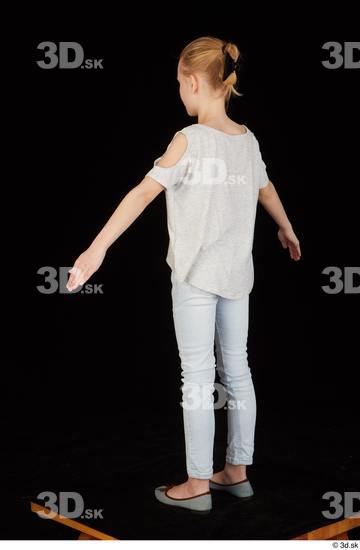 Whole Body Woman Shoes Shirt Jeans Slim Standing Studio photo references