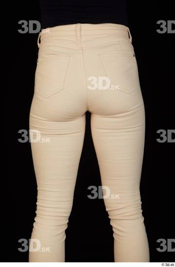 Thigh Hips Woman White Casual Jeans Slim Pregnant Studio photo references