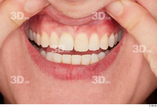 Teeth Woman White Slim Pregnant Studio photo references