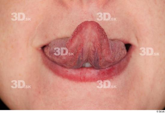 Tongue Woman White Slim Pregnant Studio photo references