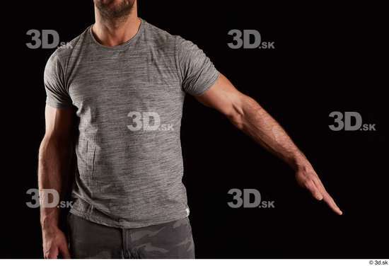 Arm Man White Shirt Muscular Studio photo references