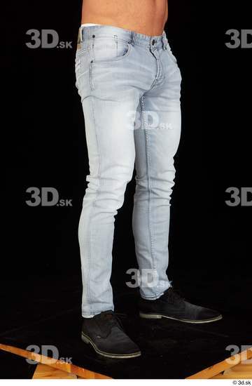 Leg Man White Shoes Jeans Muscular Studio photo references