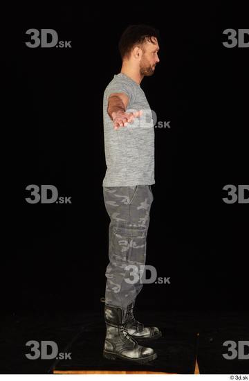 Whole Body Man T poses White Casual Shirt Trousers Muscular Standing Studio photo references