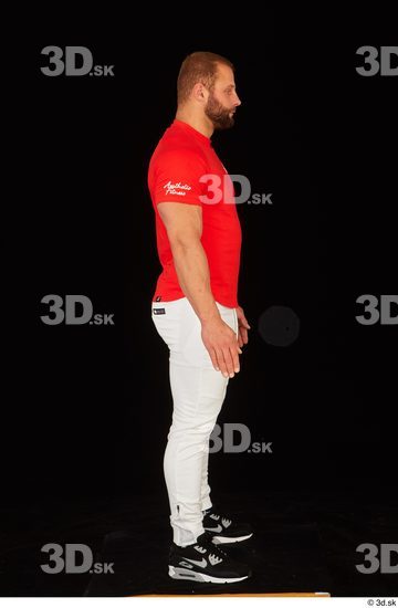 Whole Body Man White Shirt Pants Muscular Standing Studio photo references