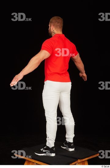 Whole Body Man White Shirt Pants Muscular Standing Studio photo references