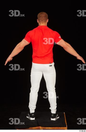 Whole Body Man White Shirt Pants Muscular Standing Studio photo references