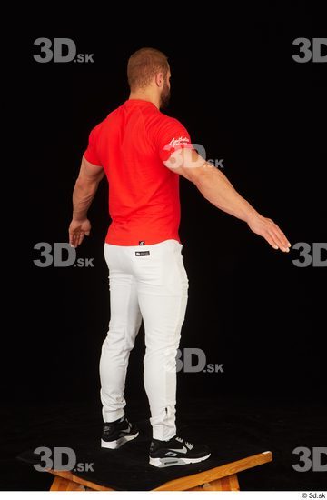 Whole Body Man White Shirt Pants Muscular Standing Studio photo references