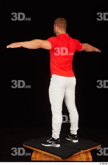 Whole Body Man White Shirt Pants Muscular Standing Studio photo references