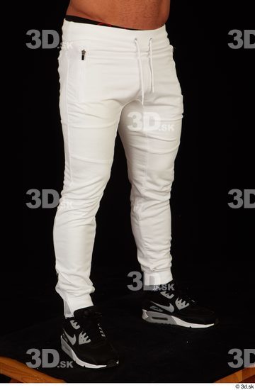 Leg Man White Pants Muscular Studio photo references