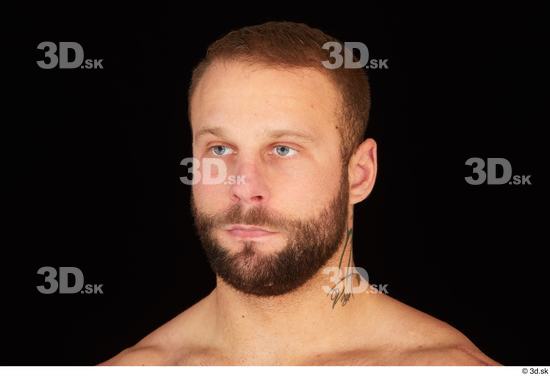 Head Man White Muscular Bearded Studio photo references