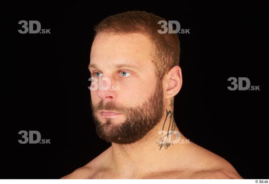 Head Man White Muscular Bearded Studio photo references