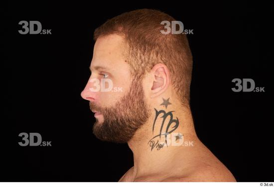 Head Man White Muscular Bearded Studio photo references