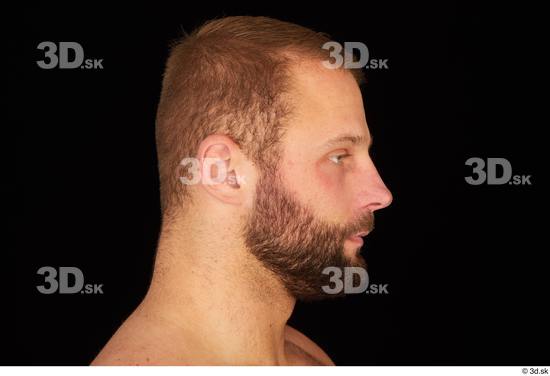 Head Man White Muscular Bearded Studio photo references