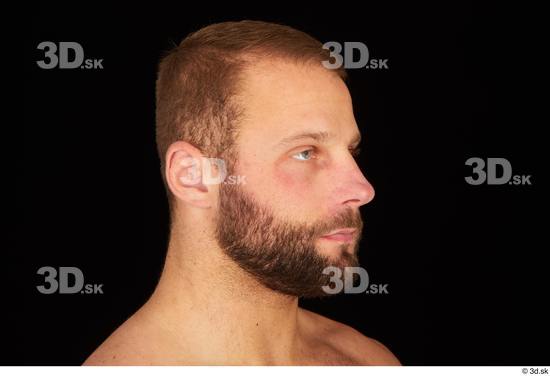 Head Man White Muscular Bearded Studio photo references