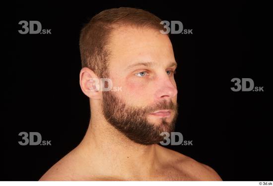 Head Man White Muscular Bearded Studio photo references