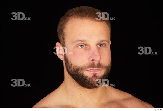 Head Man White Muscular Bearded Studio photo references