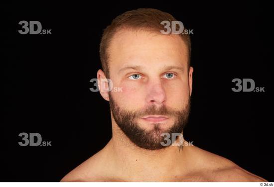 Head Man White Muscular Bearded Studio photo references