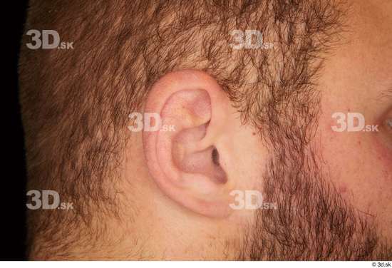 Ear Man White Muscular Studio photo references