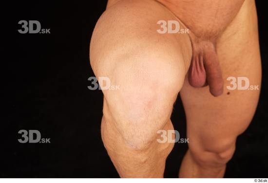 Knee Man White Nude Muscular Studio photo references