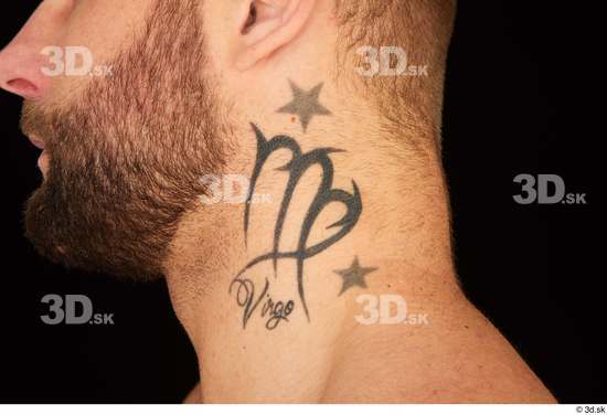 Neck Man White Tattoo Muscular Studio photo references