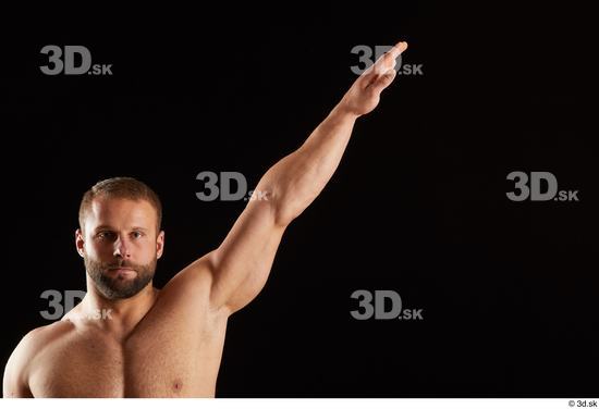 Arm Man White Nude Muscular Studio photo references