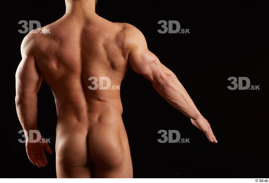 Arm Back Man White Nude Muscular Studio photo references