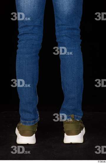 Calf Man White Casual Jeans Slim Studio photo references