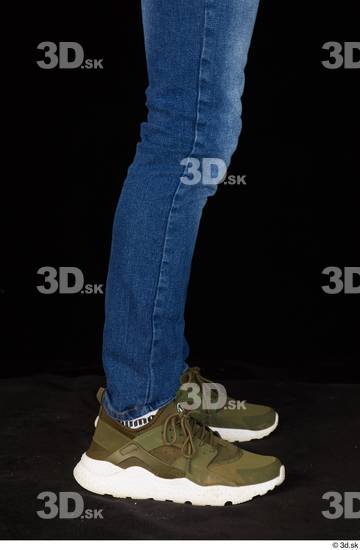 Calf Man White Casual Jeans Slim Studio photo references