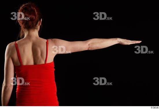 Arm Back Woman White Dress Pregnant Studio photo references