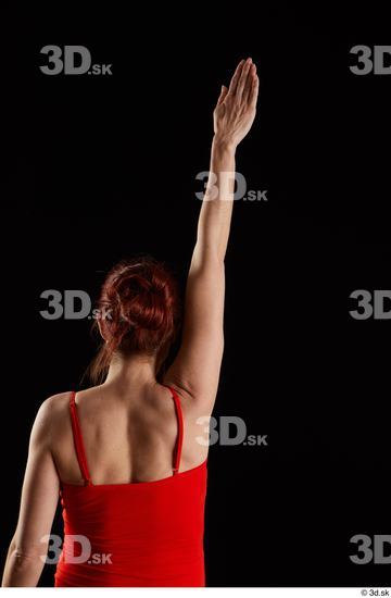 Arm Back Woman White Dress Pregnant Studio photo references