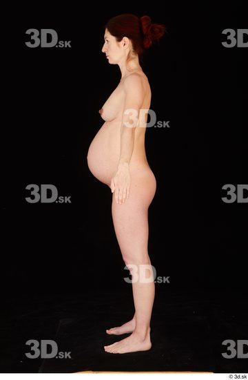 Whole Body Woman White Nude Pregnant Standing Studio photo references