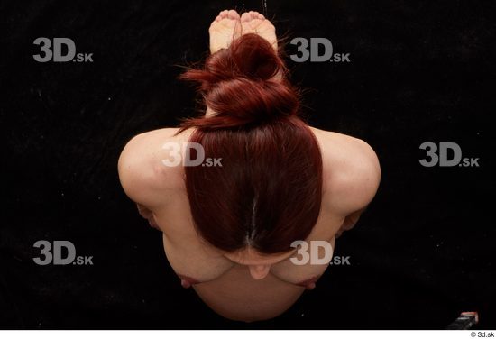 Whole Body Woman White Nude Pregnant Kneeling Top Studio photo references