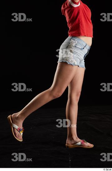 Leg Woman White Jeans Shorts Average Studio photo references