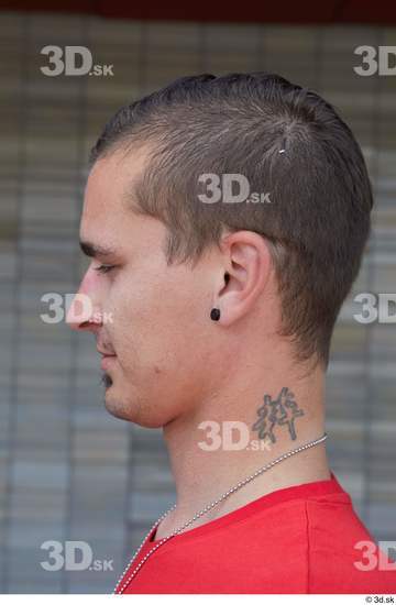 Head Man White Tattoo Casual Slim Street photo references