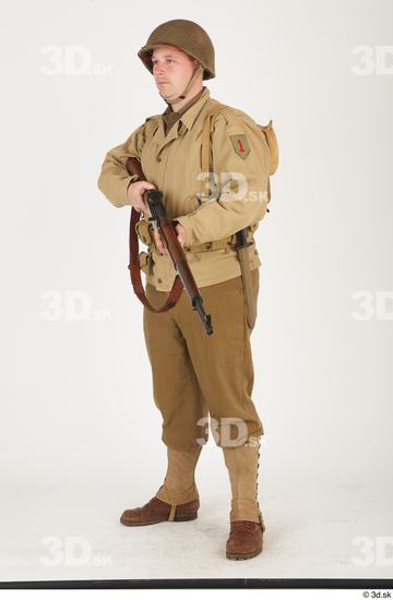 Whole Body Man White Army Uniform Average Standing Clothes photo references