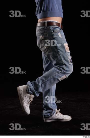 Calf Man White Jeans Slim Studio photo references