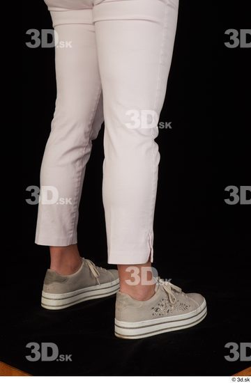 Calf Woman White Pants Chubby Studio photo references