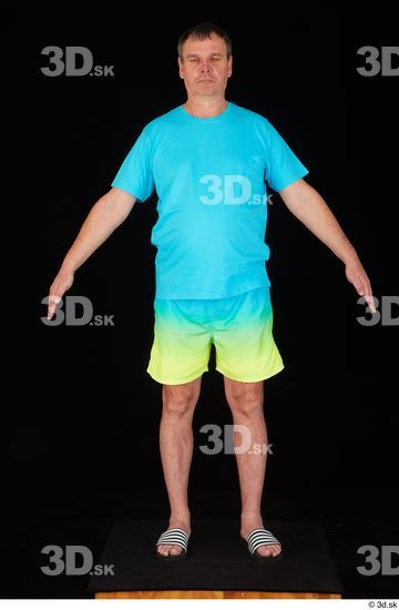 Whole Body Man Shirt Shorts Chubby Standing Studio photo references